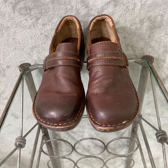 BOC Burnett Leather Clog shoe Women's Size 9 Brown Slip On - Picture 2 of 11